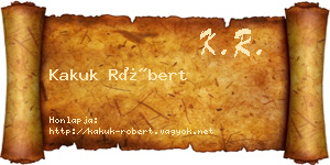 Kakuk Róbert névjegykártya