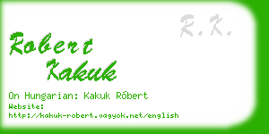 robert kakuk business card